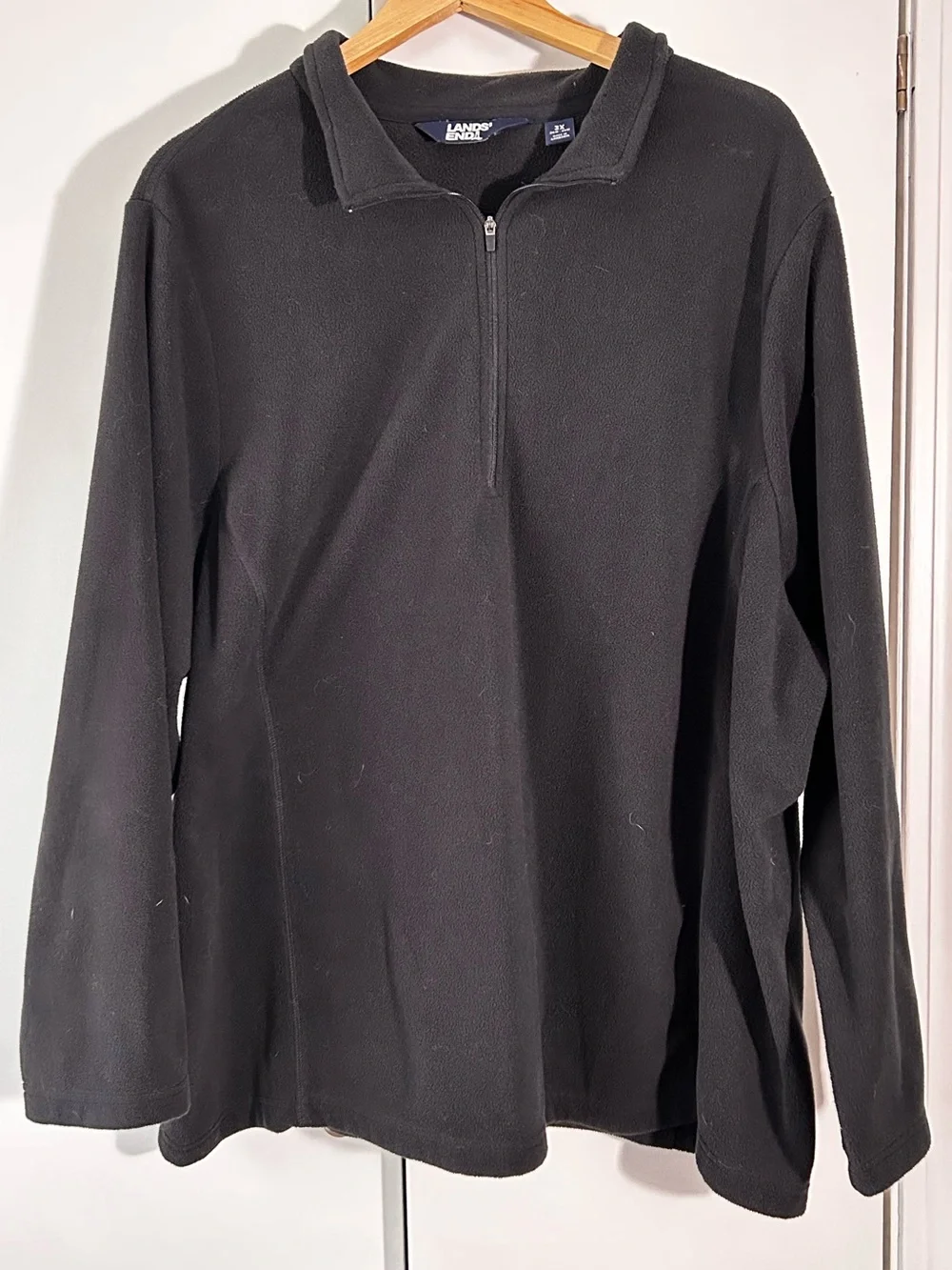Lands' End Women’s Black Half-Zip Fleece Pullover